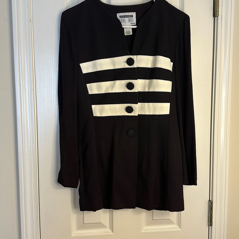 Black and White Vintage Blazer - Size 4